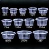 100pcs Takeaway Seasoning Box Small Soup Bowl Disposable Sauce Cup with Lid Integrated Leak Proof Seasoning Dipping Sauce Boxes