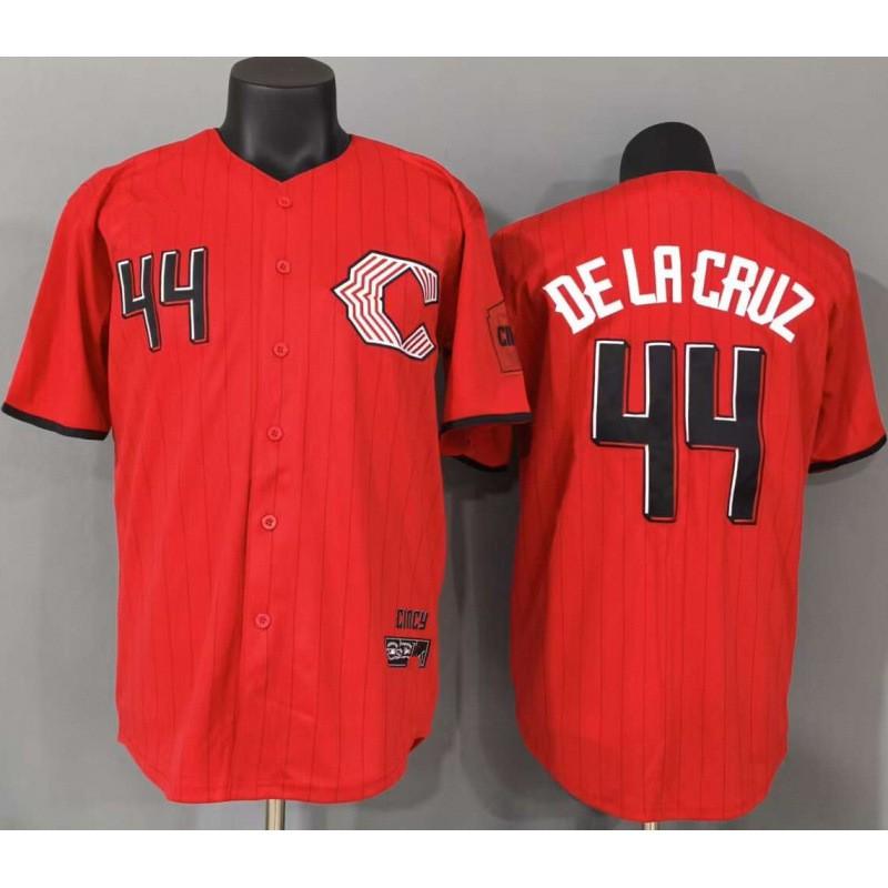 2026 Cincinnati Reds 44 Delacruz Red City Edition Embroidered Baseball Jersey Short Sleeve Unisex