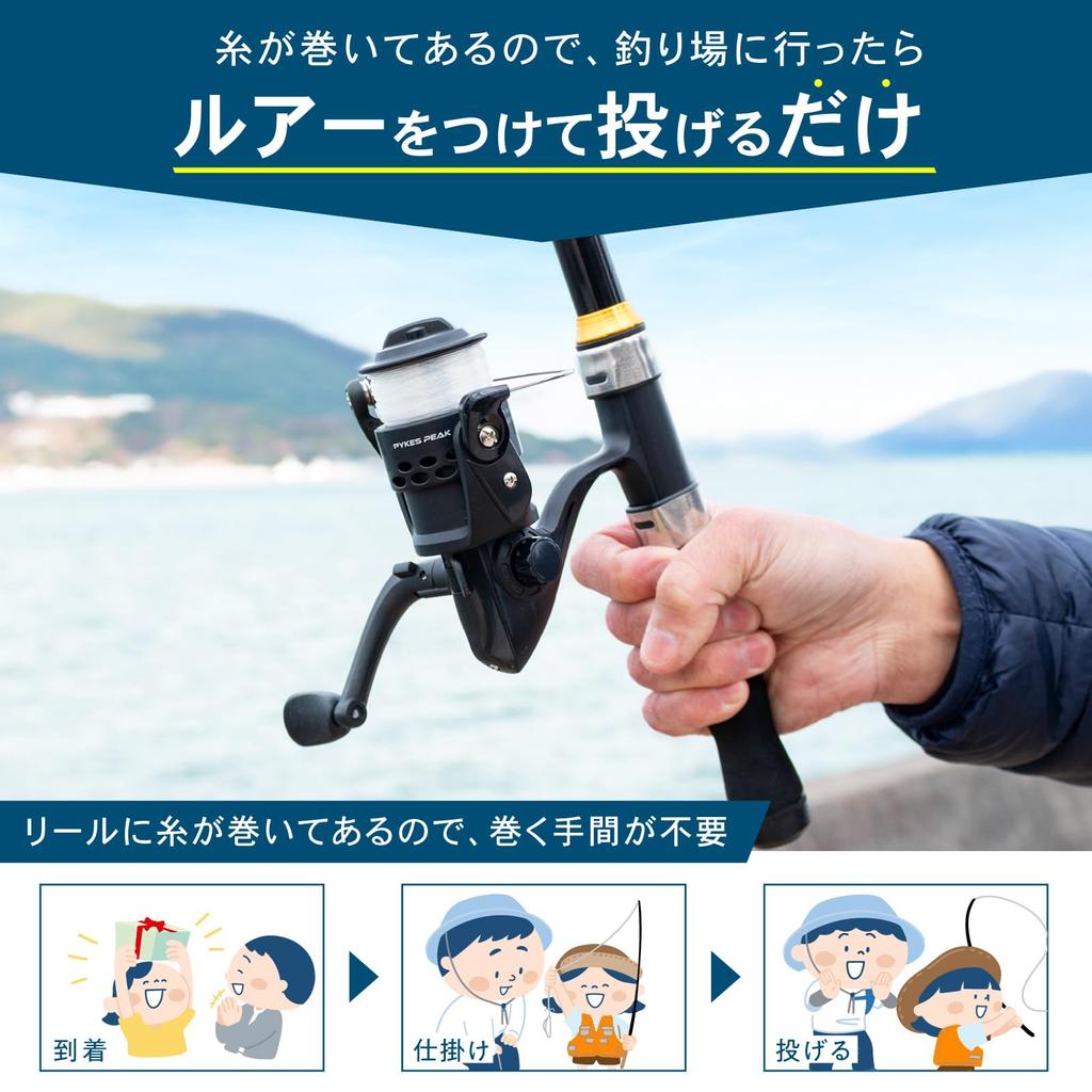 PYKES PEAK Fishing Rod Fishing Rod Set for Fishing Sea Fishing (Pikes Peak) (Pre-spooled) Beginners, Tackle,