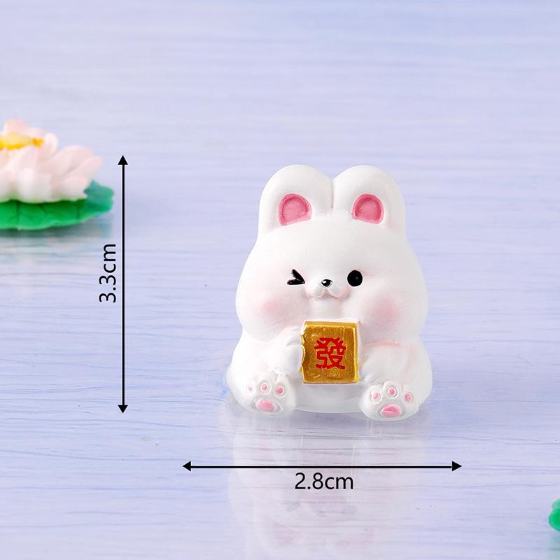 Creative Lotus Wealth Animals Miniature Figurines Cartoon Desktop Car Micro Landscape Home Ornaments Decoration Accessories Gift