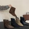 Skinny Small Inner Height Increase Naked Boots Short Boots Female Rad Good-Looking Pointed Giant Martin Boots Beautiful