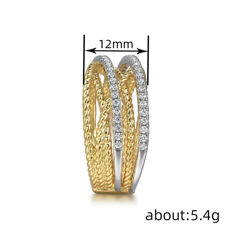 Classic Copper Alloy Zircon Ring Ladies Jewelry Wedding Promise Party Gift