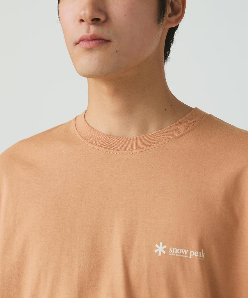Snow Peak Soft Cotton Relaxed Logo Cut and Long and Size Orange L/S T-Shirt TS-25AU010, Sew, Sleeve, Men's Women's, M,