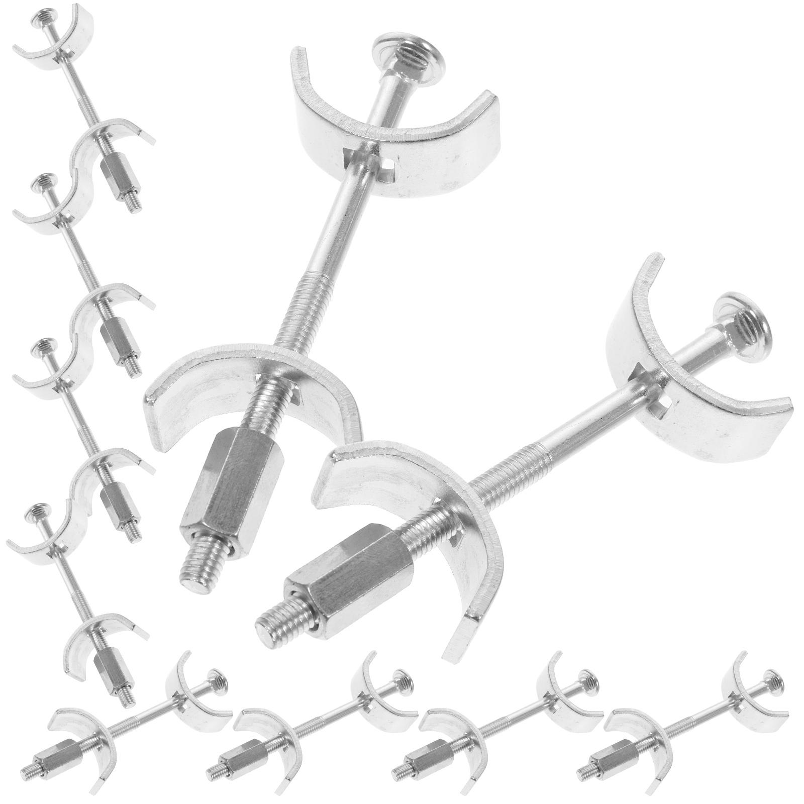 

10pcs Galvanized Steel Countertop Connector Joint For Worktop Joiner Clamp Thread Bolt Benchtop Connection Pull Rod 10.3X1.2cm срібний