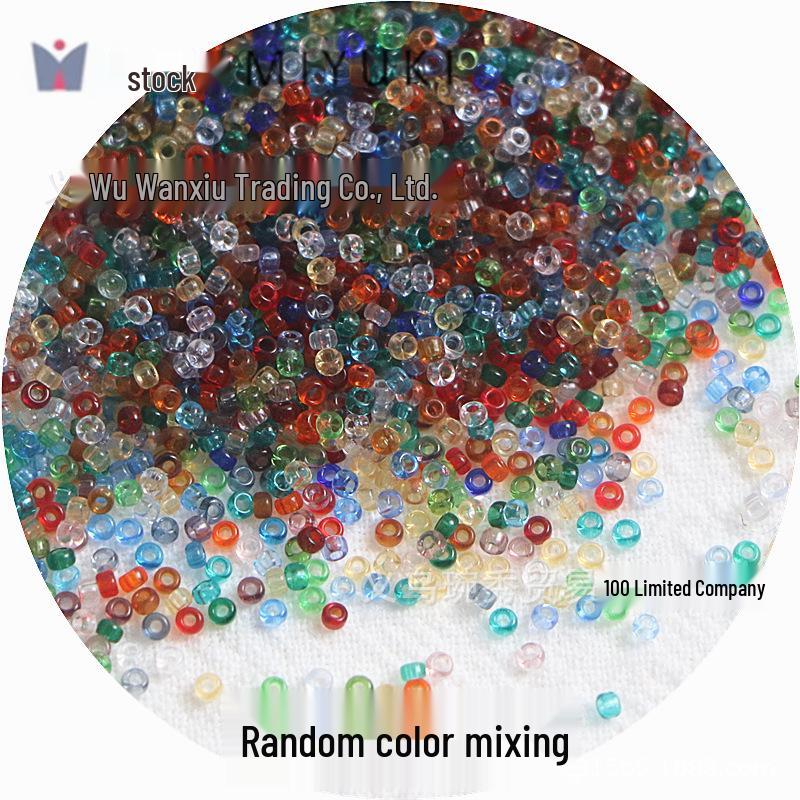 1.5mm Transparent Miyuki Glass Seed Beads for DIY Hairpins, Embroidery, and Bracelet Crafting.