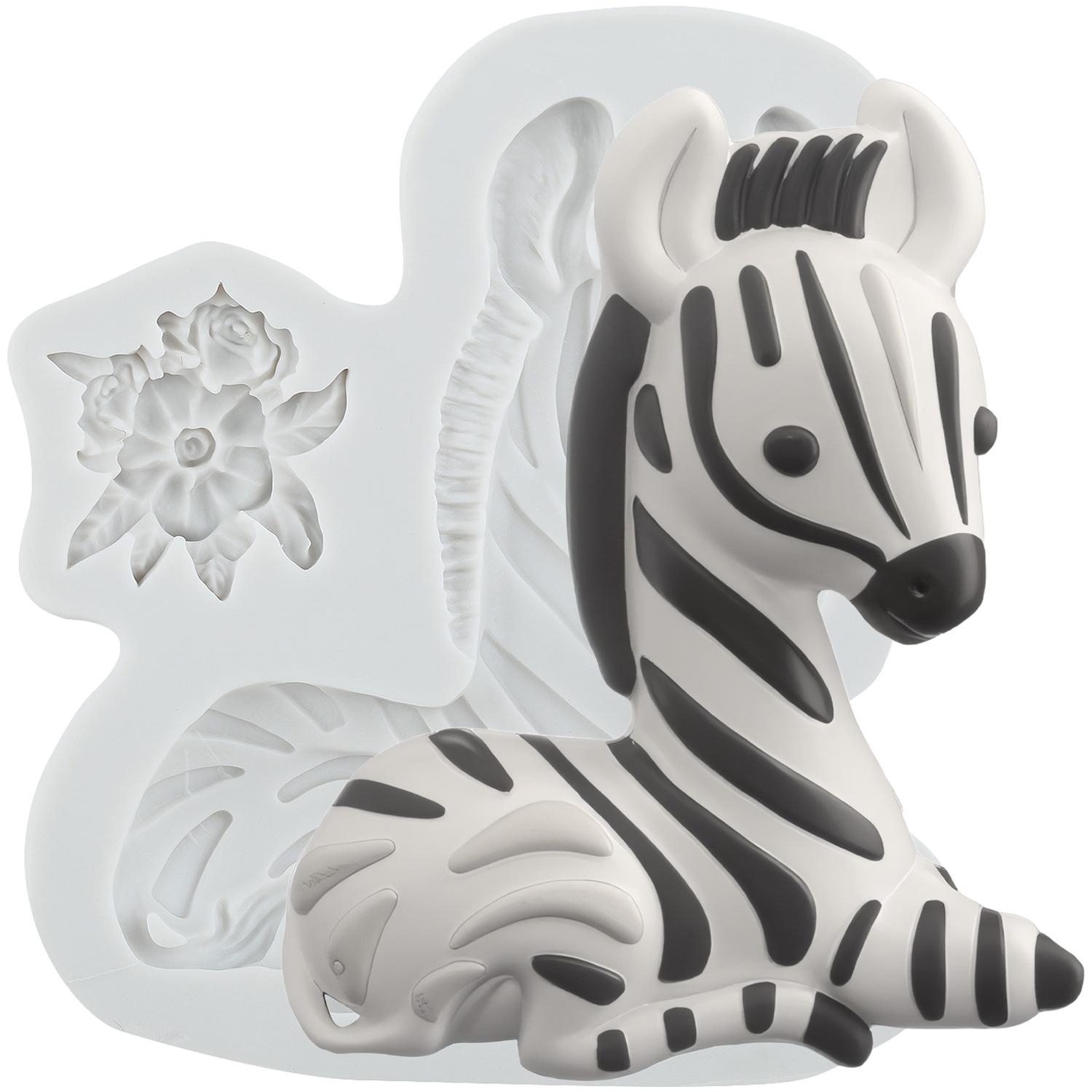 

Zebra Silicone Mold Zebra Fondant Molds Cake Decorating Tools Cupcake Topper Candy Resin Clay Chocolate Gumpaste Mold серый