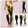 Glänzende Stretch Sexy Wet-Look Metallic Disco Tanz Yoga Entspannte Skinny Slim Fit Tanzbekleidung und Nachtclub Kleidung [Getrays] Damen Leggings, Hohe Taille
