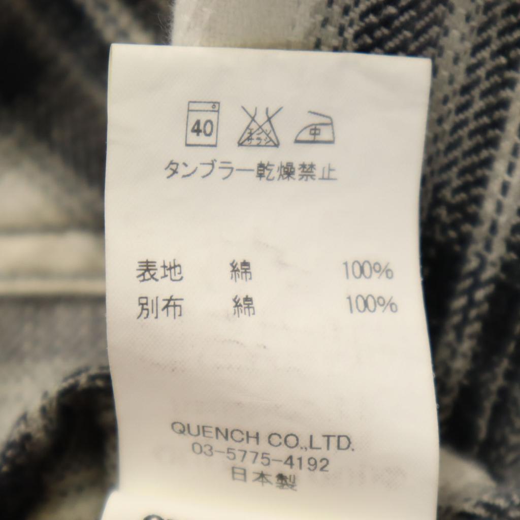 QUENCHLOUD Made In Japan Check Pattern Short Sleeve Shirt 1 Black Men's Used