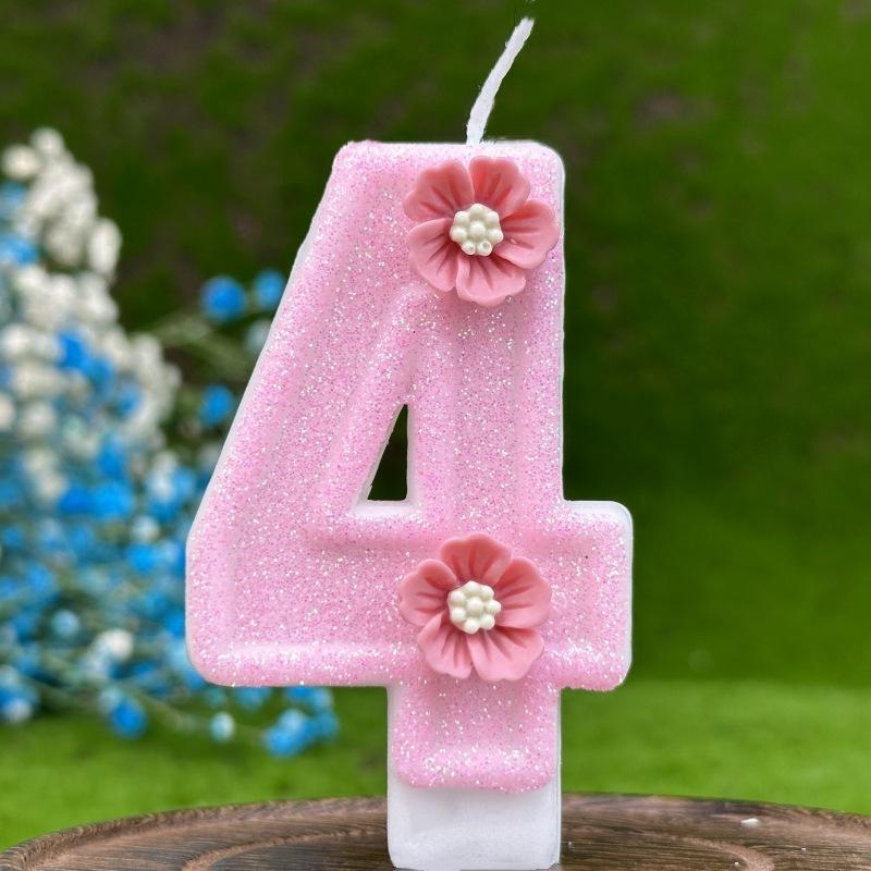 Creative Digital Birthday Candle Cake Party Decoration Birthday Wax Diy Pink