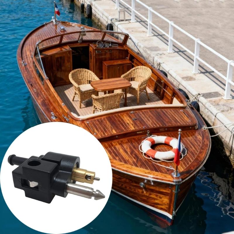 Conector Universal de Manguera de Barco de 6 mm para Línea de Combustible con Doble Sello Resistente a la Corrosión Acoplador para Sistema de Combustible de Motor Fuera de Borda