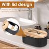 Wooden Tampon Holder with Lid Oval Bathroom Tampon Storage Box Large Capacity Dust Proof Feminine Product Organizer