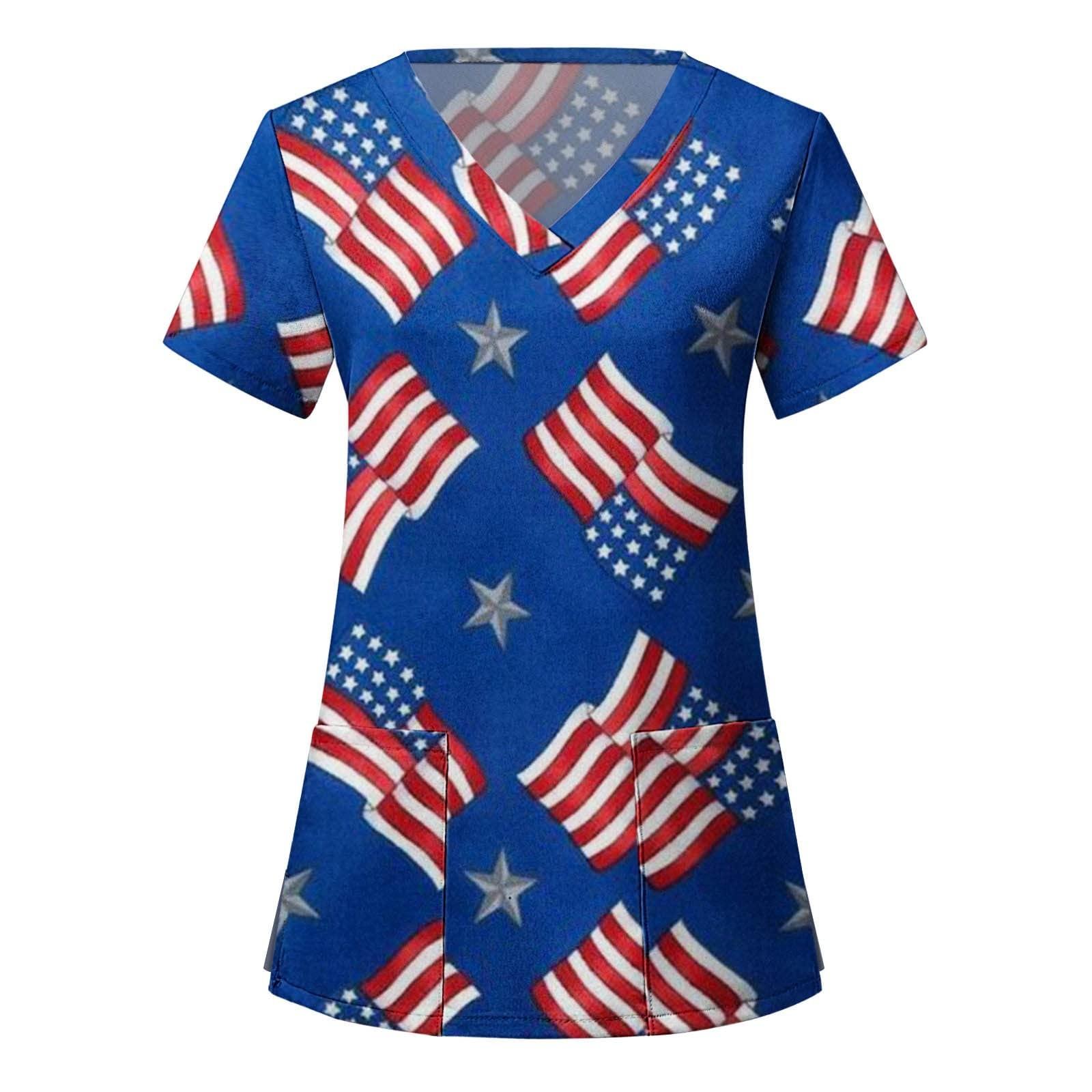 

(SU)Женский топ с коротким рукавом и v-образным вырезом, рабочая изоляционная одежда, униформа, топ ко Дню независимости