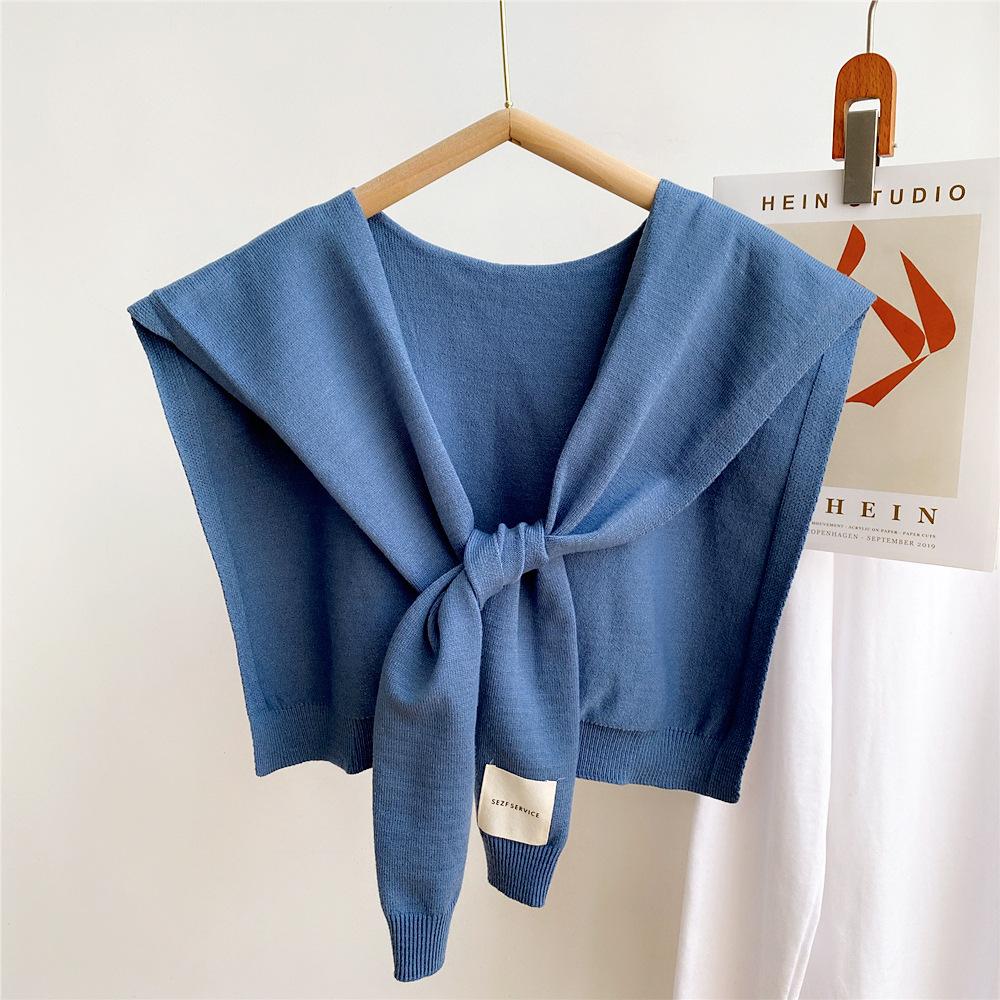 45*96cm Einfarbiger Strick-Sonnenschutzschal Dekoration Falscher Abnehmbarer Kragen Kleideraccessoires Schützt Hals Schulter