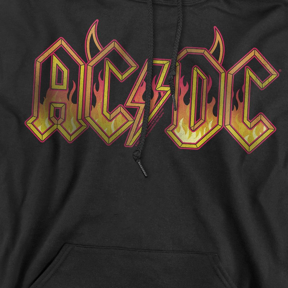 AC/DC Mens Fire Logo Hoodie