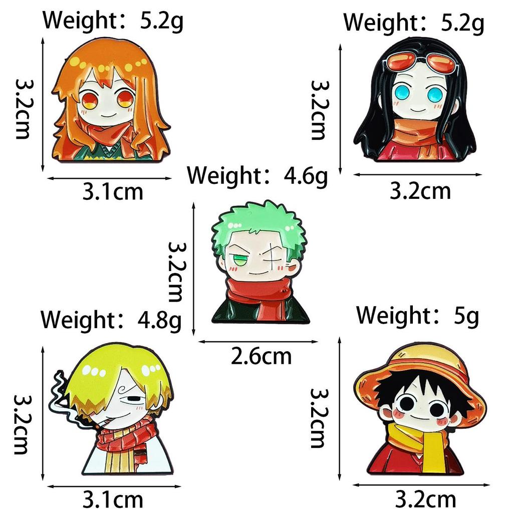 Anime One Piece Q-Version Cartoon Brooch – Cute Alloy Badge, Stylish & Fun Accessory