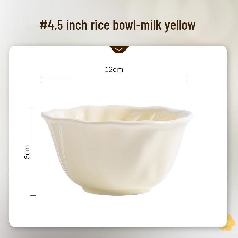 RuHan Light Luxury Petal Bone China Rice Bowl Set
