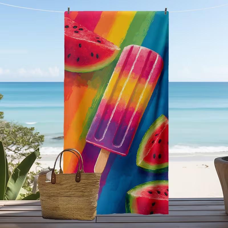 Helles tropisches Streifen-Ananas-Strandtuch Großes weiches saugfähiges Handtuch Ananas Blumen Klassisches Streifen-Design für den Sommer