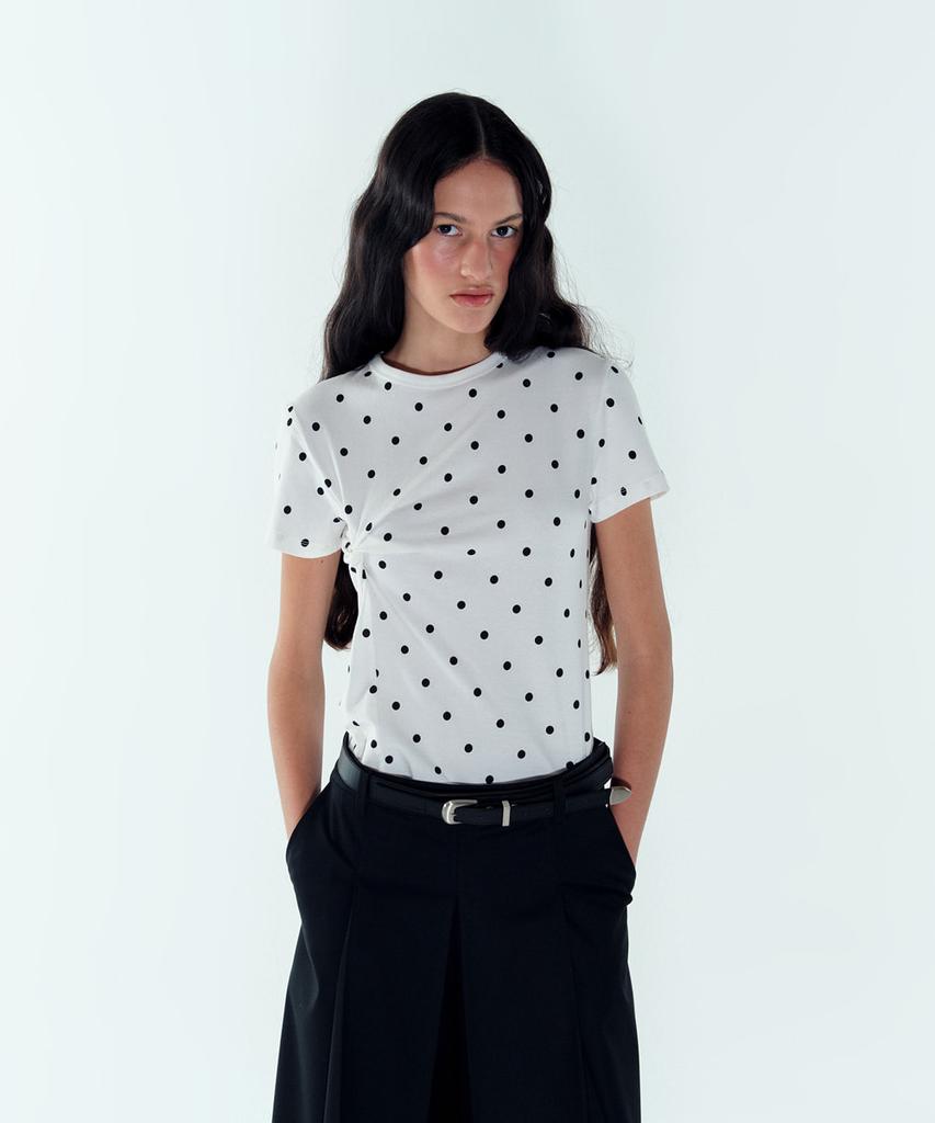 Noiseu W Twist Dot T-Shirt - White