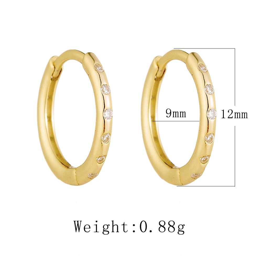 Peishang Jewelry 925 Sterling Silver 14K Gold Plated Mini Series Small Cz Zircon Sample Hoop Huggies Earrings