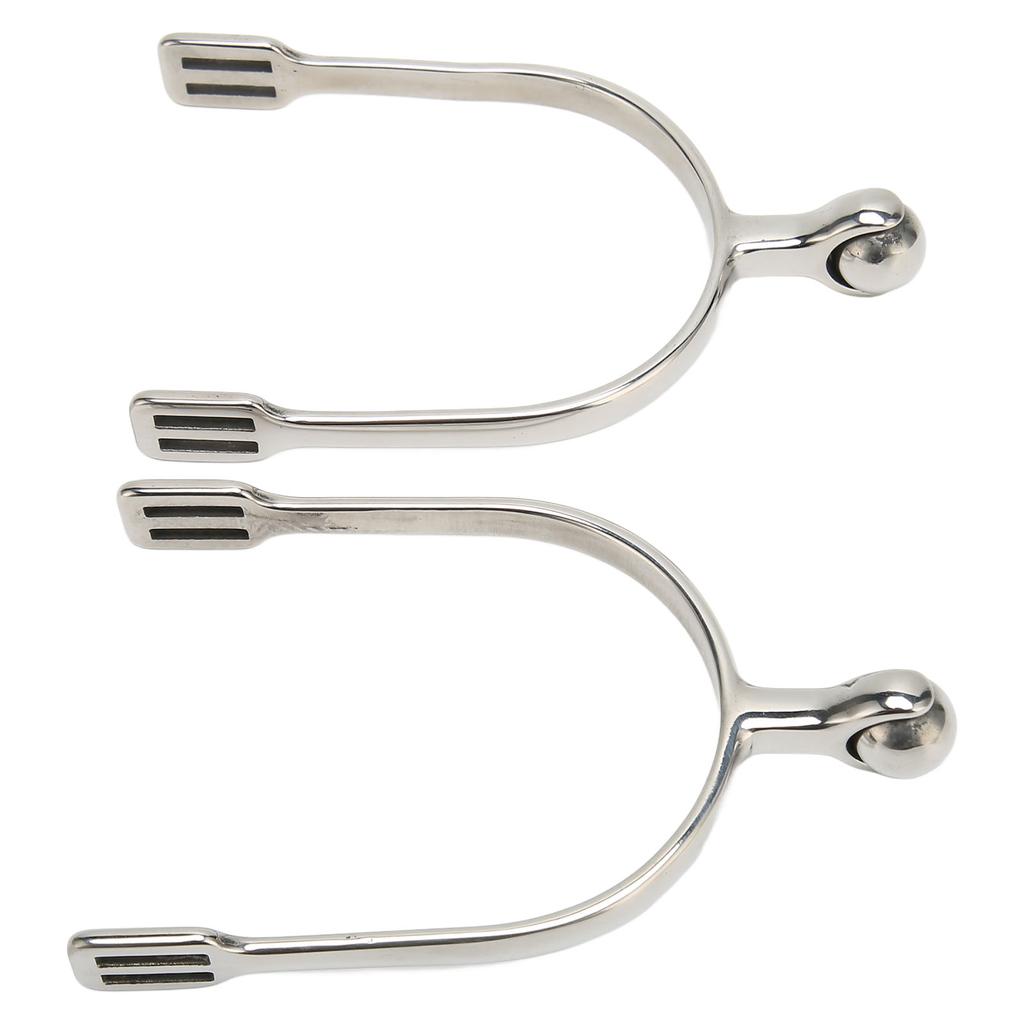2Pcs Women Horse Spurs Stainless Steel Western Spurs with Roller Ball for Equestrian Boots Horsemanship Lovers