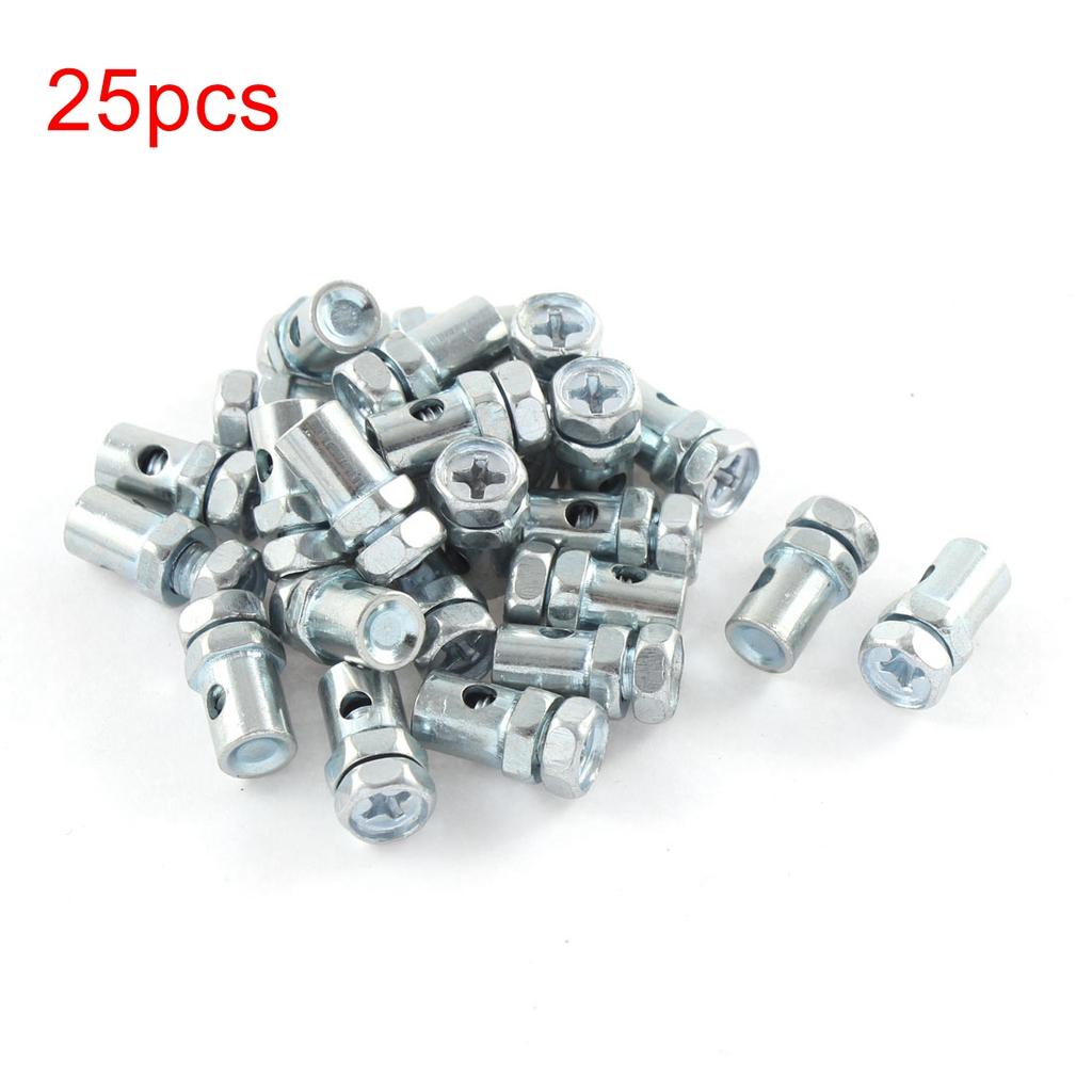10/20/25/30/40/50/70/100pcs 5mm Thread Dia 15 x 8mm Brake Cable Wire Solderless Nipple Screw Silver Screw For Motorcycle