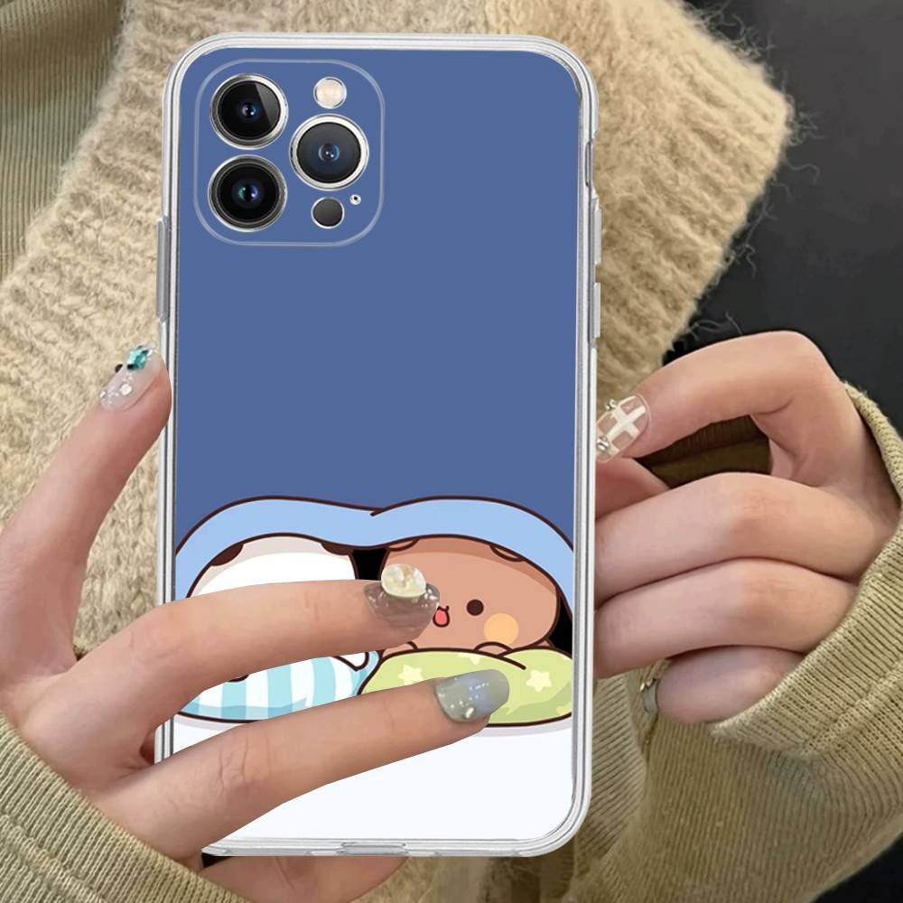 Character Bubu And Dudu Transparent Phone Case For IPhone 16 15 14 13 12 11 Pro Max Plus Soft Cover
