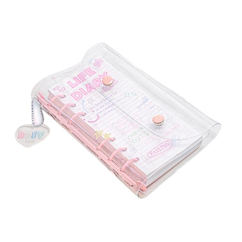 

Handmade Writing Notebook Journal Notebook Sketchbook Colorful Pages Detachable Binder Diary Notebook for Girls Kids 1 розовый