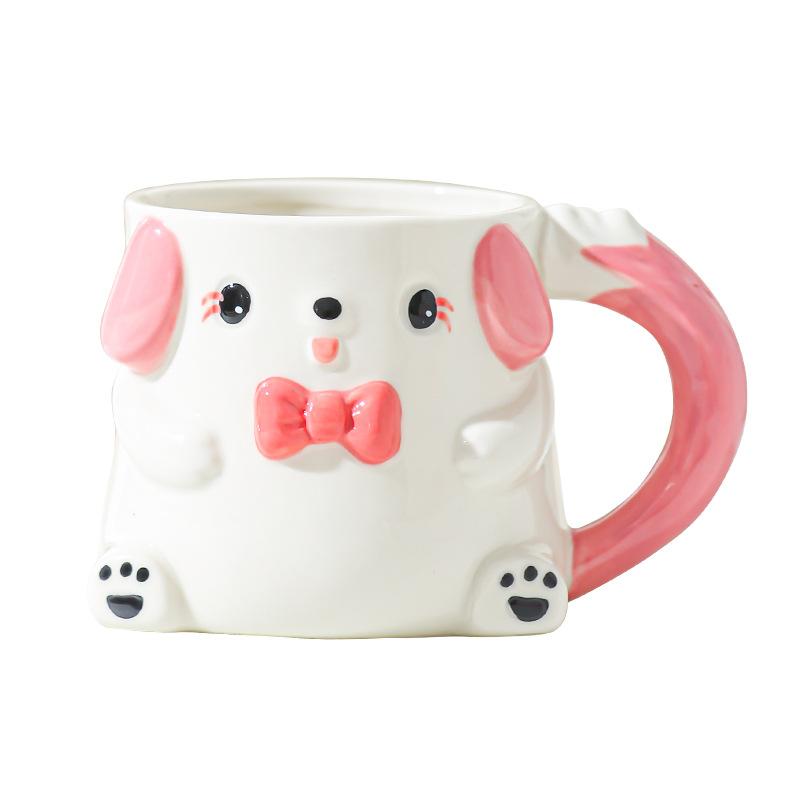 Cute Cartoon Puppy Ceramic Cup Mug Milk Cup High Temperature Resistance Household Cup Water Cup Couple Cup Gift for Girls
