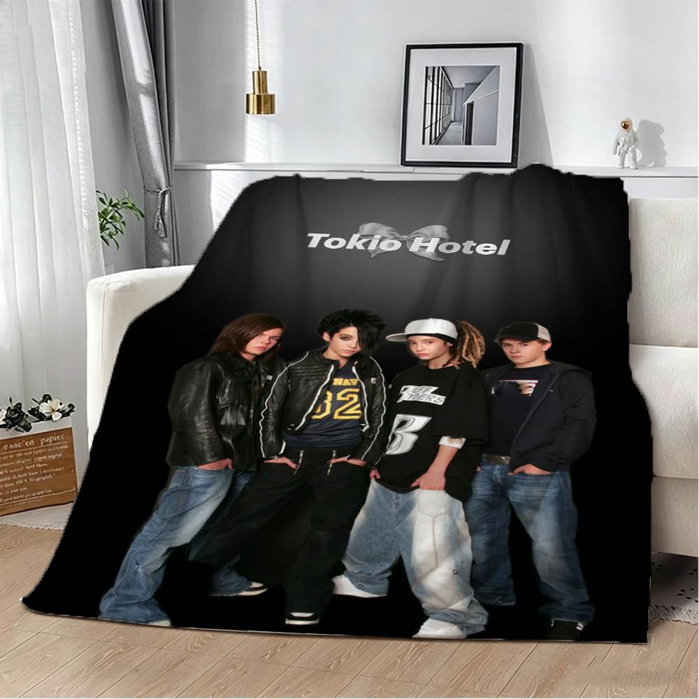 3D T-Tokio oF Band H-Hotel Music Singer Flannel Blanket Soft Throw Blanket Art For Home Decor Bedroom Bed Sofa Picnic Fans Gifts