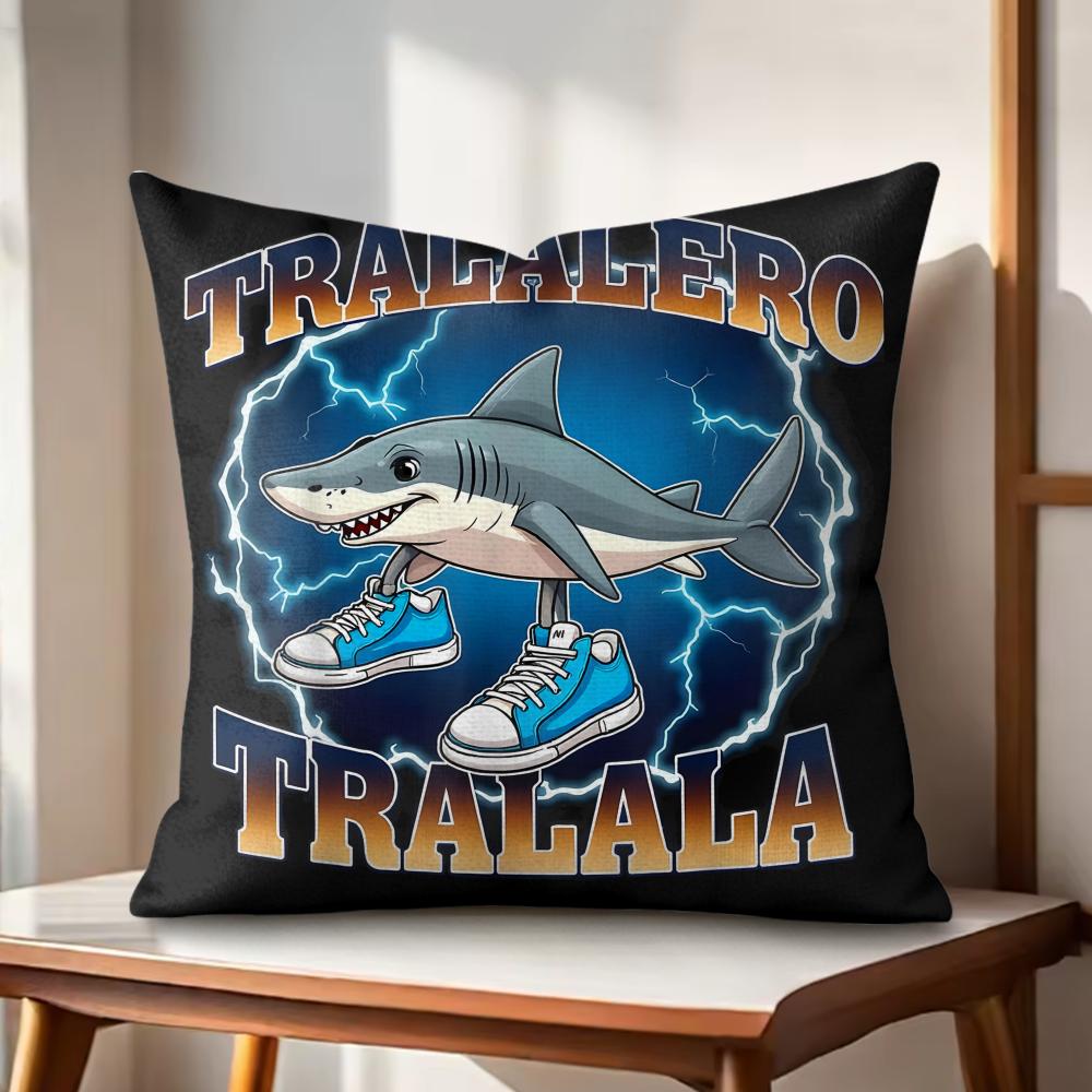 ITALlAN BBrainrot Creative Cushion Cover Natural Linen Organic Fabric DoubleSided Printing Couch Pillow Covers Home Decor