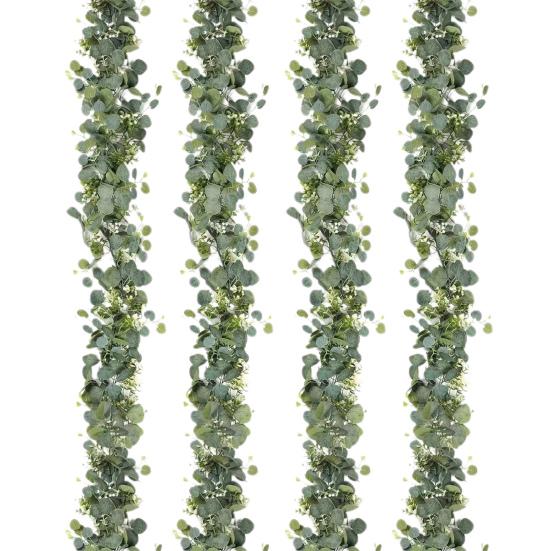 Artificial Eucalyptus Hanging Garland White Flowers Vines Fake Plants for Wedding Arch Wall Home Party Christmas Decor