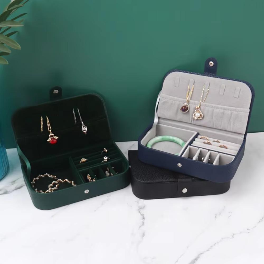 PU Leather Travel Jewelry Organizer Box Portable Ring Necklace Display Holder  Jewelry Packing