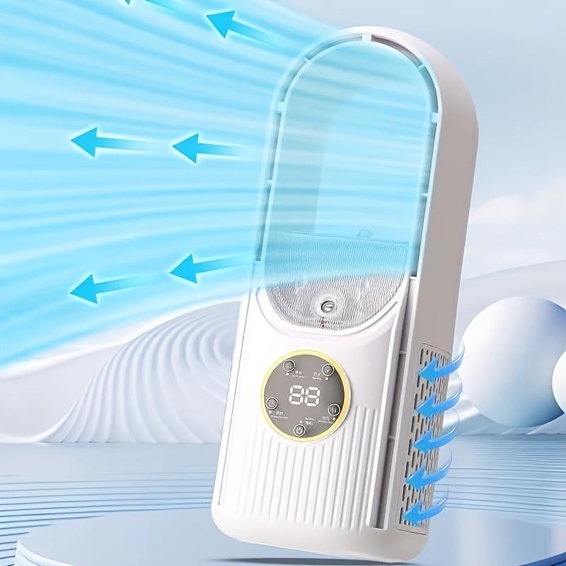 USB Powered Bladeless Fan With Mist Spray Night Light Quiet Cooling Desktop Fan For Home Office Dorm Use