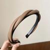 PU Leather Women Headband Simple Cross Twisted Head Hoop Imitation Thin Hair Hoop Non-slip Hairbands With Teeth Hair Accessories