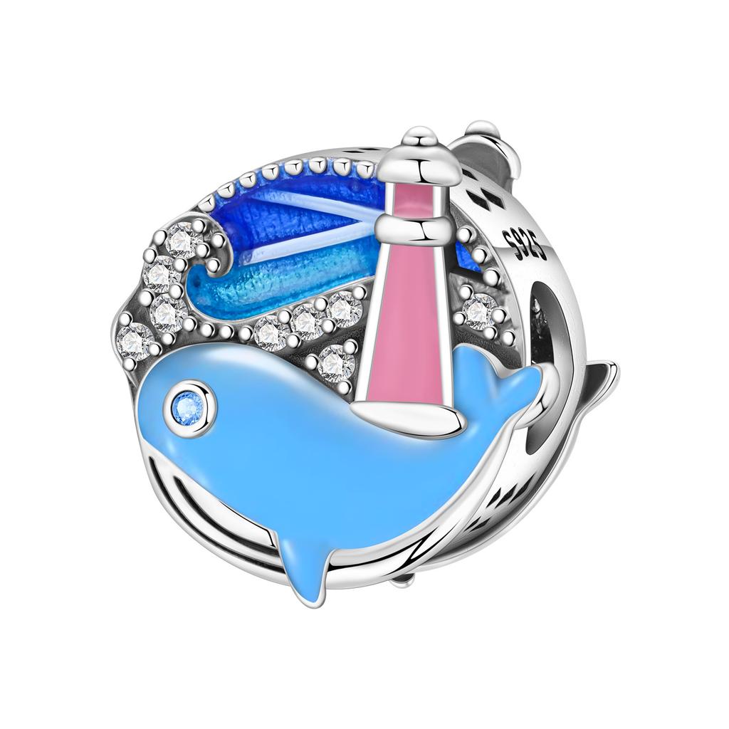 Kupfer Blau Ozean Serie Perlenanhänger Passend Für Das DIY Armband Der Marke Damenschmuck Freundin Geschenke