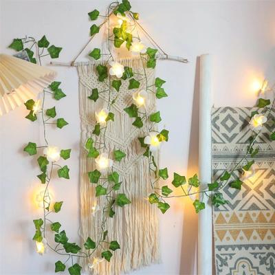 2-10M Fake Green Leaf Ivy Vine with LED Lights String for Home Bedroom Decor Wedding Glowing Artifical Plant Garland Home Decor