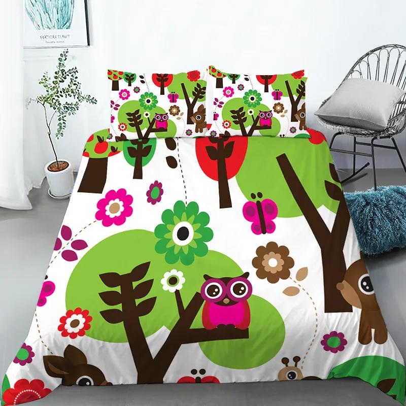 Chicken Animals King Queen Duvet Cover Lovely Cartoon Farm Chick Bedding Set Kids Girls Wildlife 2/3pcs Polyester Quilt Cover