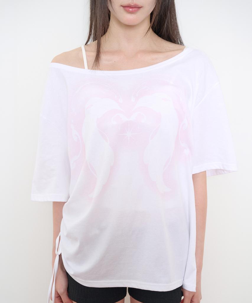 ILLIGO Seso Angel Off-Shoulder T-Shirt White