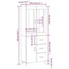 VidaXL Buffet haut Blanc 69,5x34x180 cm Bois d'ingénierie 3198441
