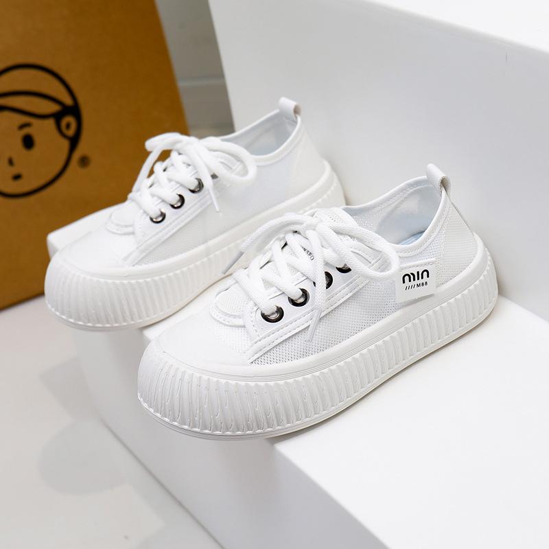 White Shoes for Women  New Summer Students Korean Style Versatile Casual Ins Fashion Shoes Thick Bottom Fashion Sneakers Xt121