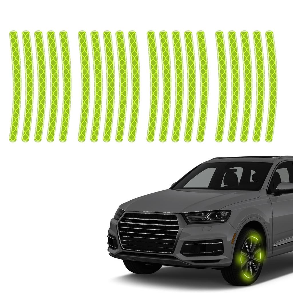 Reflective Car Wheel Sticker,Reflective Exterior Accessories Decoration Decal | Night Reflective Car Wheel Safety