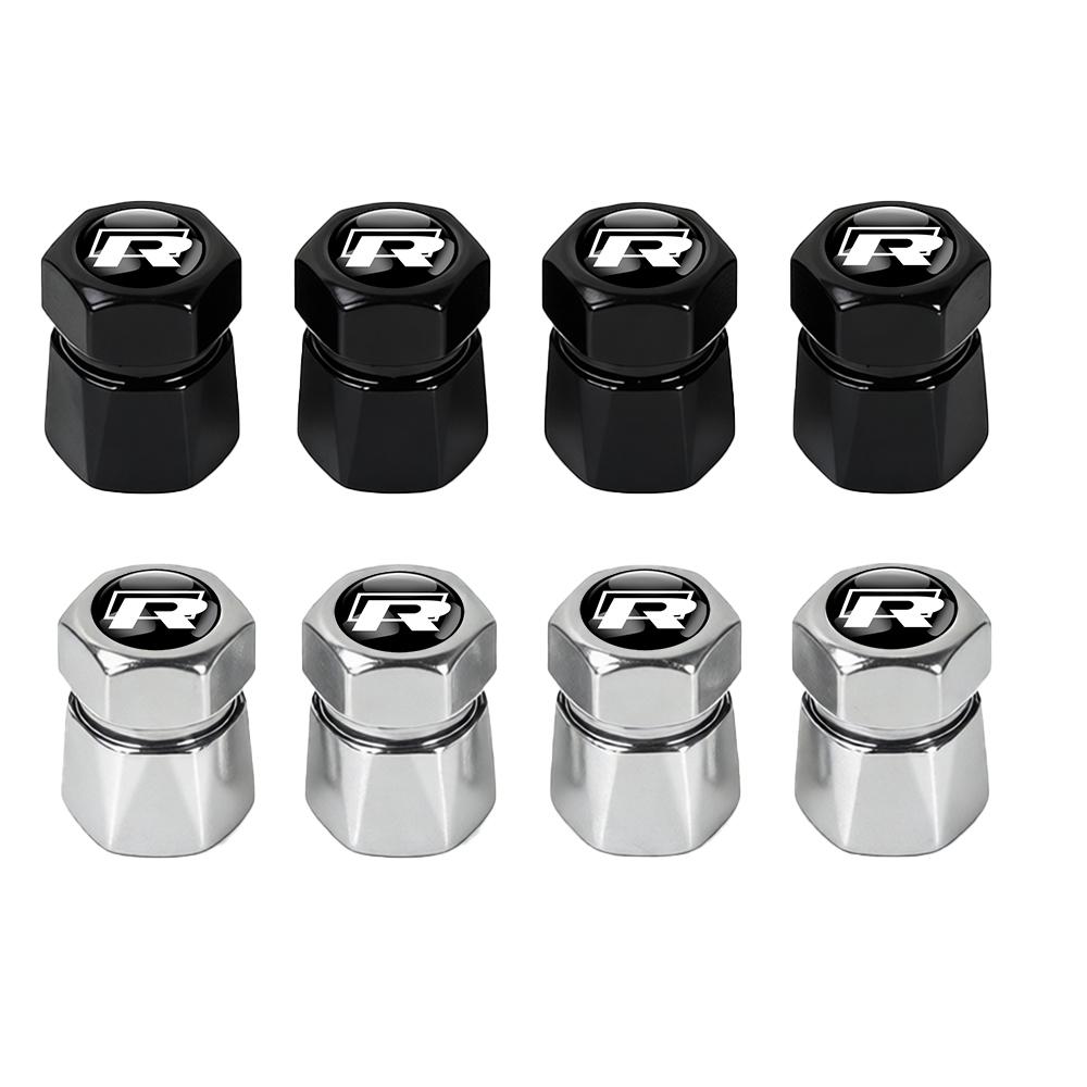 W1523D Metal Car Wheel Tire Valve Stem Caps Exterior Accessories For Volkswagen VW R Polo Passat Rline Golf 4 5 6 Tiguan Jetta GTI
