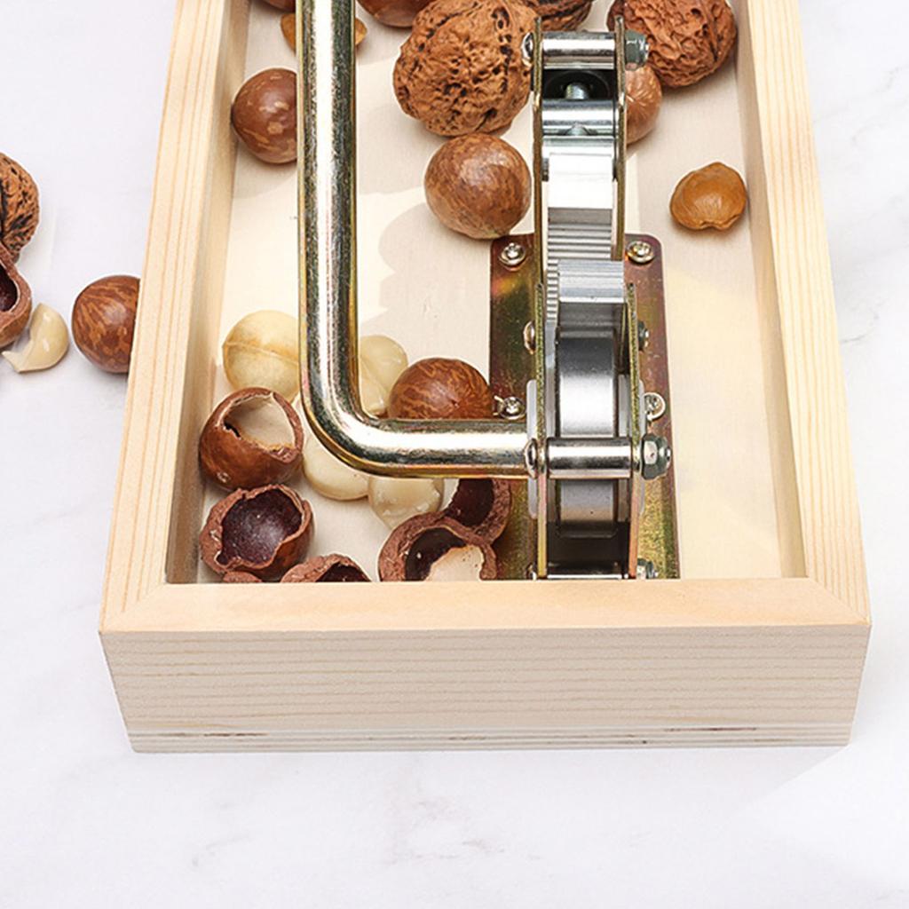 Schiaccianoci in Metallo Sostenibili con Bordi Lisci Base in Legno Dispositivo Multifunzione per Sgusciare Varie Noci Utensili da Cucina
