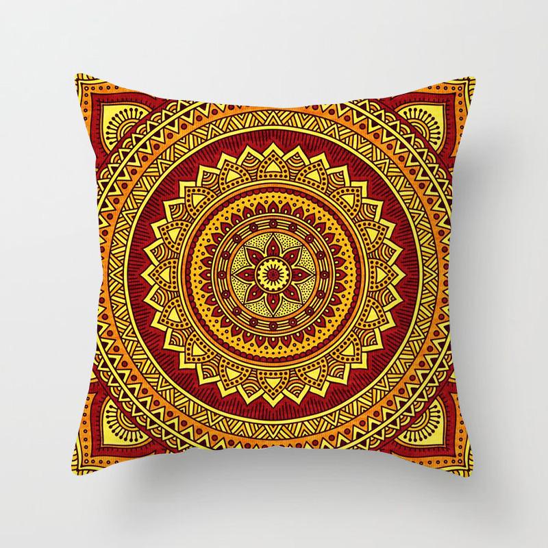 Mandala Pattern Throw Pillow Cover With Short Plush Print For Living Room Sofa Decoration Cushion Cover Pillow Covers Decorative