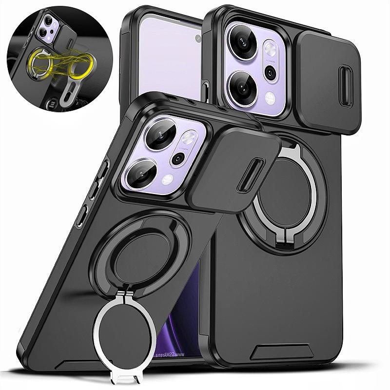Armor Funda For Oppo Reno 14 Pro 14F 5G Case Slide Camera Lens Protector Phone Case For Reno14 F 14pro Reno14F Ring Holder Cover