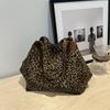 Korean Style Leopard Print Shoulder Bag Large Capacity Women Handbag Simple Canvas Tote Bag  Sports