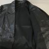 Made In Japan Sheepskin Double Button Leather Jacket Men XL Black Oversized(USED)