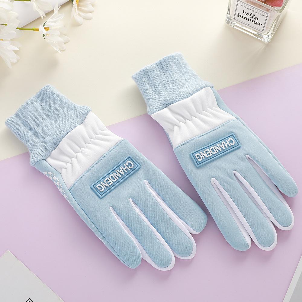 Fleece Gloves for Women In Autumn and Winter Warm Riding and Cold Driving Cute Touch Screen Waterproof Winter Outdoor Warm Gloves