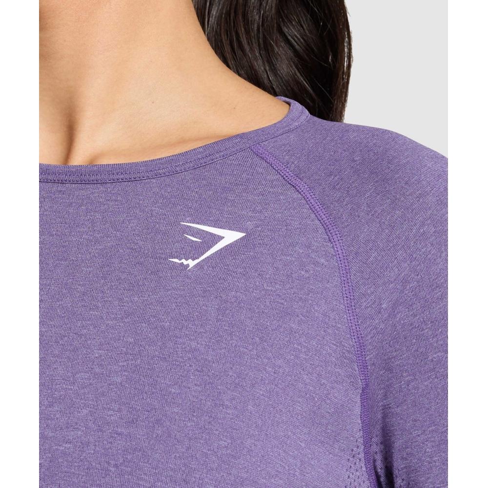 Gymshark Vital Seamless 2.0 Light Long Sleeve Top Functional Purple Marl B4a8c Pb8h