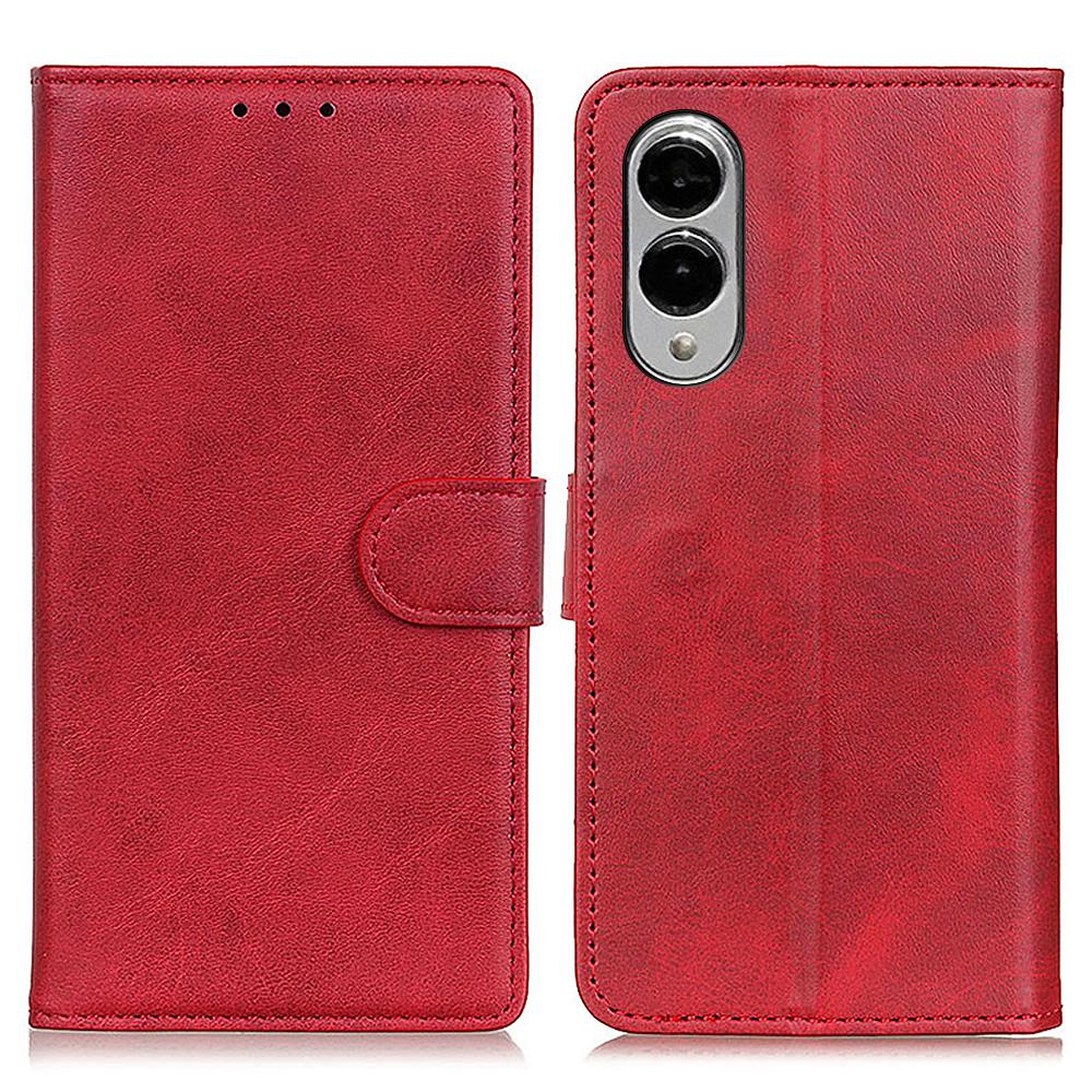 For Samsung Galaxy S25 Edge Wallet Case Cowhide Texture Leather Stand Phone Cover